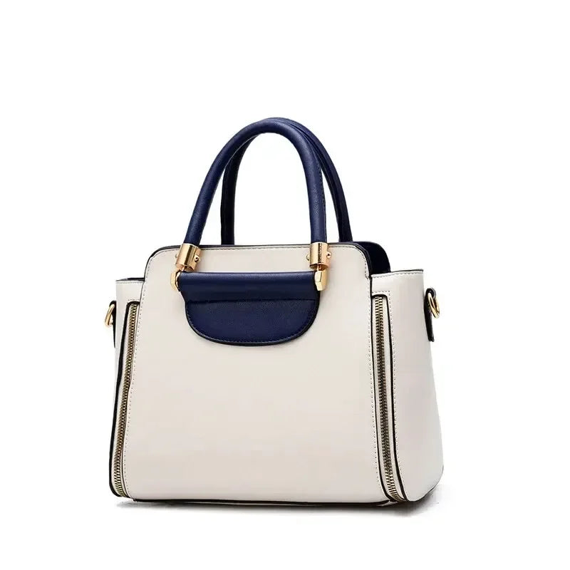 Fashion Color Contrast Bucket Handbag - Trendy TPU Material