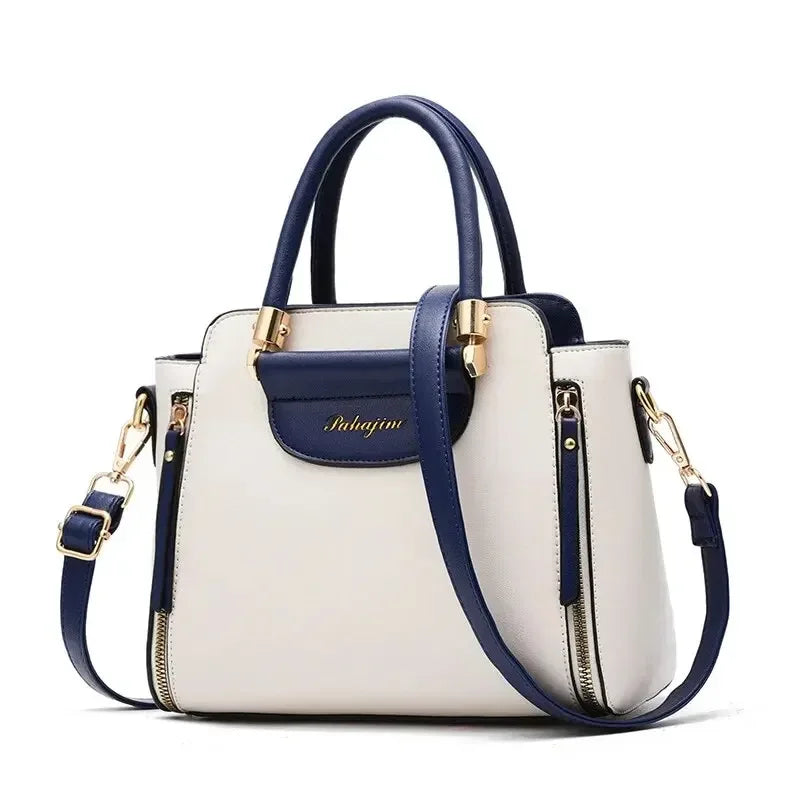 Fashion Color Contrast Bucket Handbag - Trendy TPU Material
