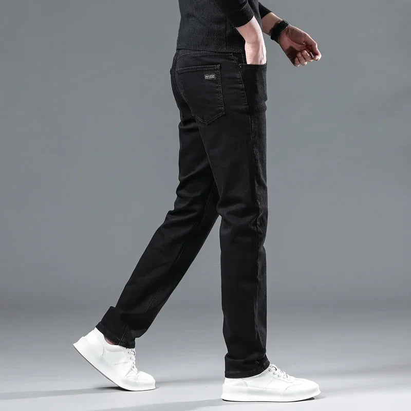 Wthinlee Herren Jeans Casual Fleece Line Hose Übergröße