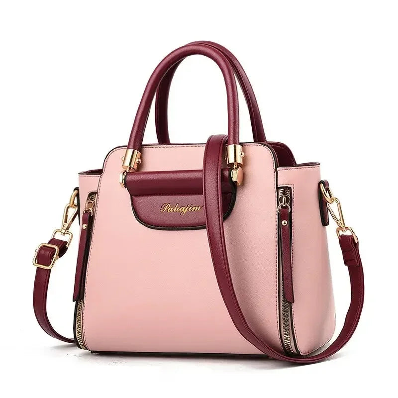 Fashion Color Contrast Bucket Handbag - Trendy TPU Material