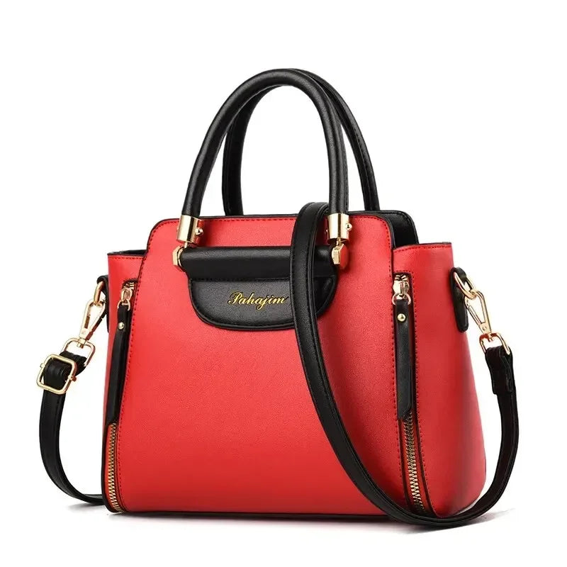 Fashion Color Contrast Bucket Handbag - Trendy TPU Material