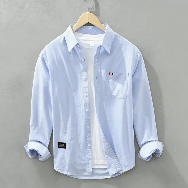 men's classic 100% cotton long sleeve- shirt