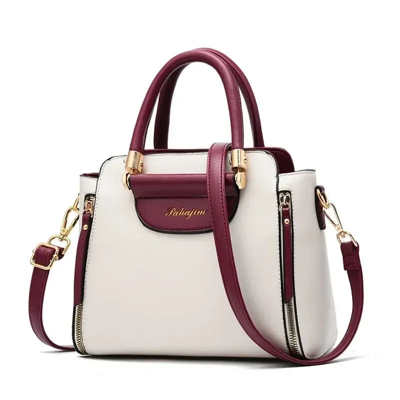 Fashion Color Contrast Bucket Handbag - Trendy TPU Material