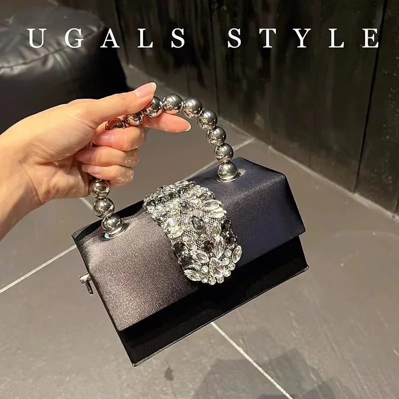 High Quality Satin Square Box Women Handbag