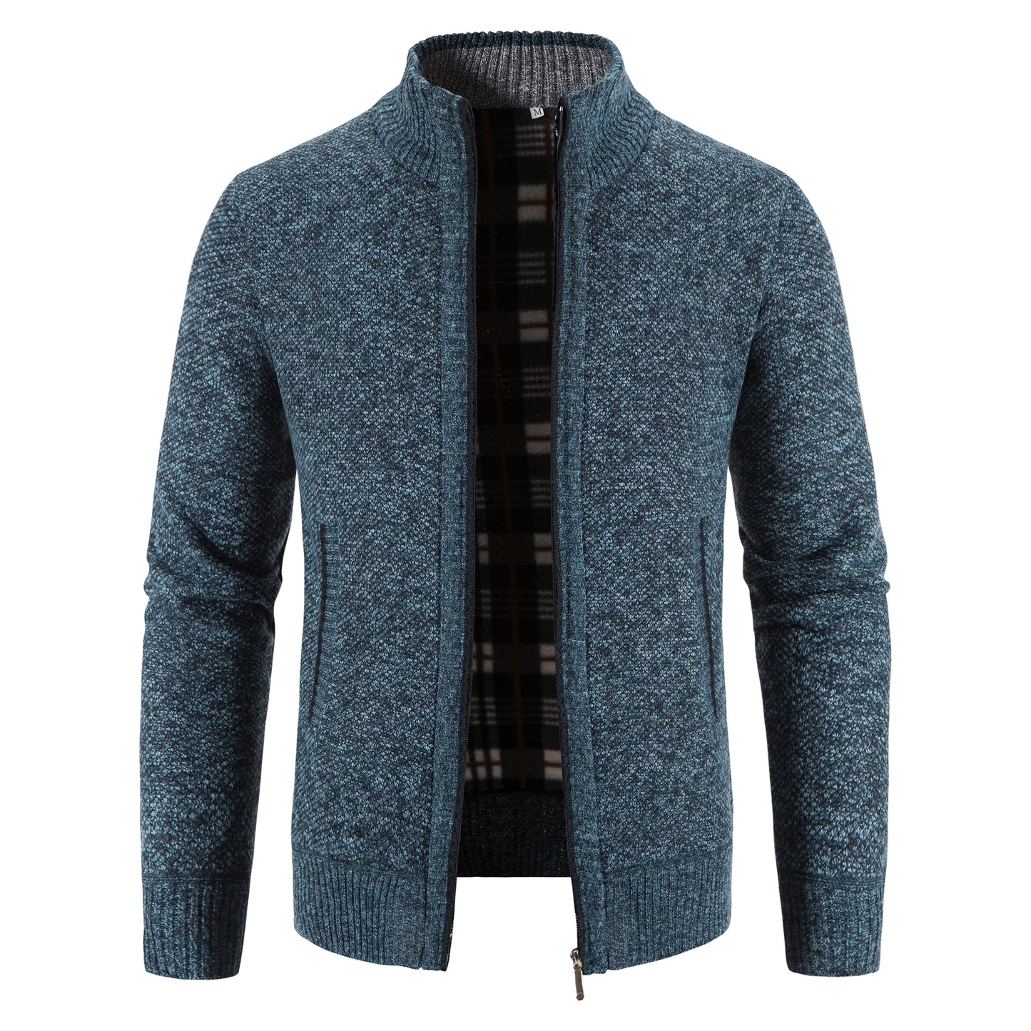 Men's Fleece Lined Casual Jacket - Zipper Closure
