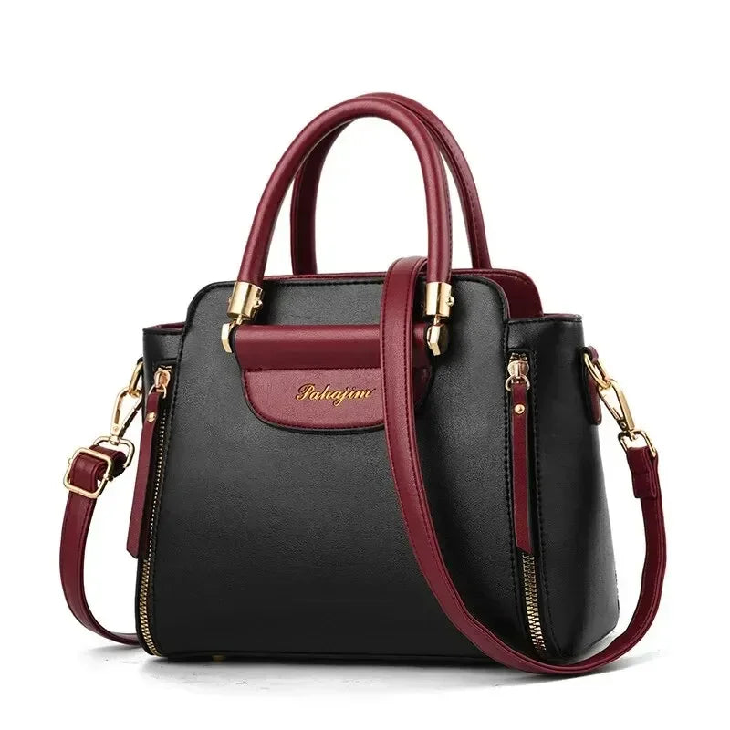 Fashion Color Contrast Bucket Handbag - Trendy TPU Material