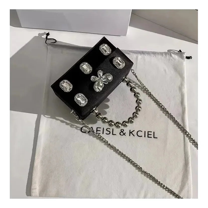 High Quality Satin Square Box Women Handbag