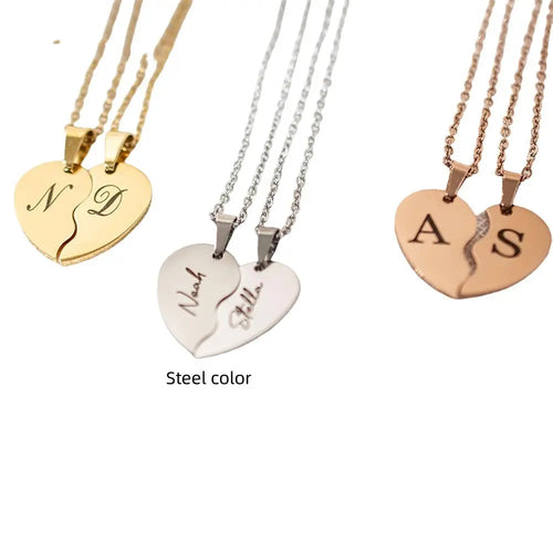 Personalized Stainless Steel Heart-shaped Necklace-personalized