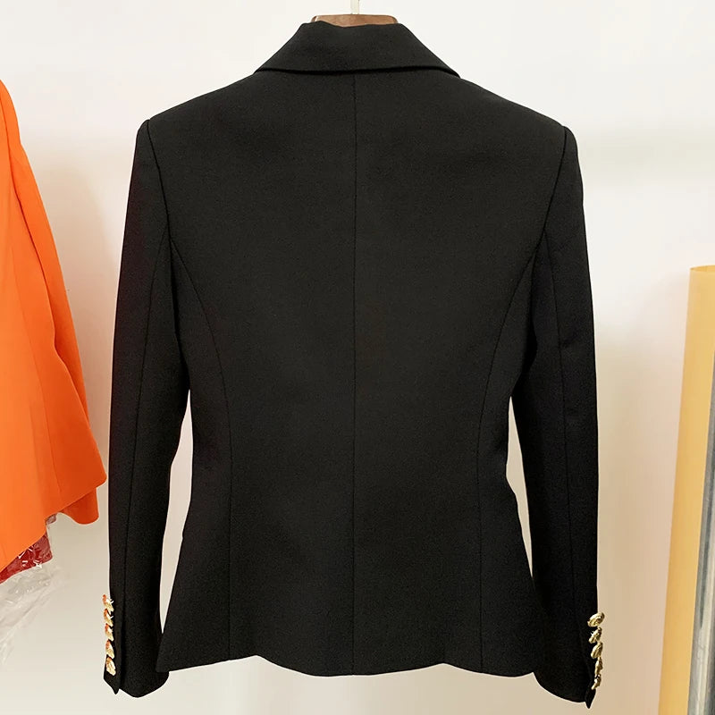 TOP QUALITÄT Jacke Damen Klassisch Zweireihig Metall Löwenknöpfe Blazer Außengröße S-5XL