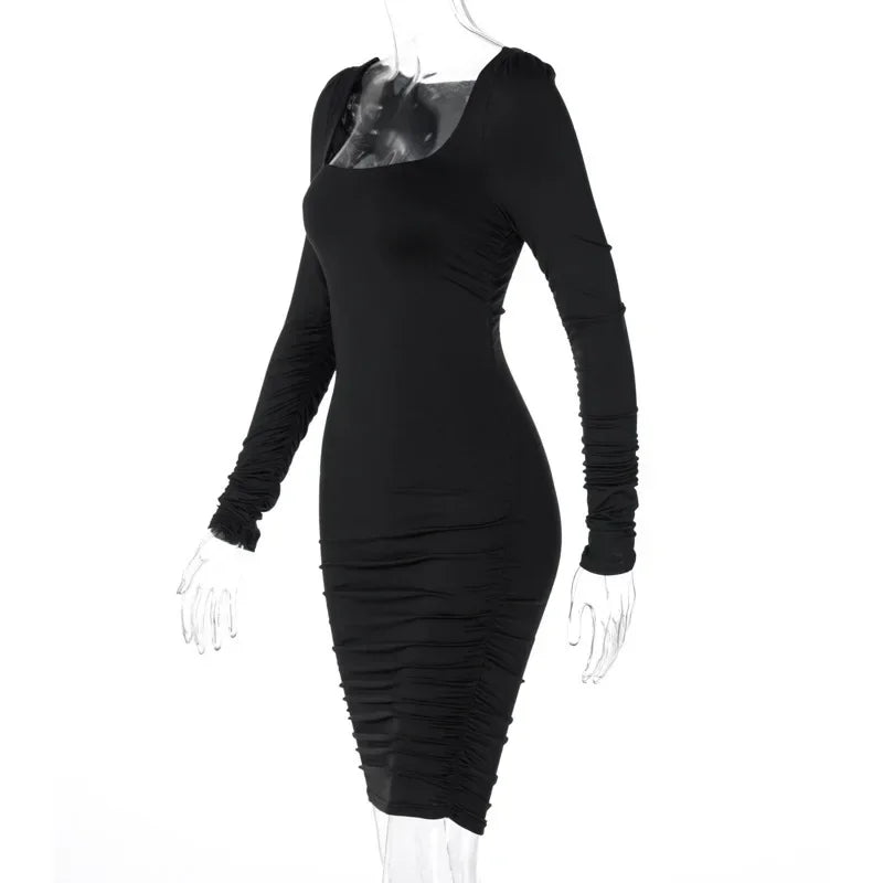 New popular women's long sleeved sexy slim fit dress