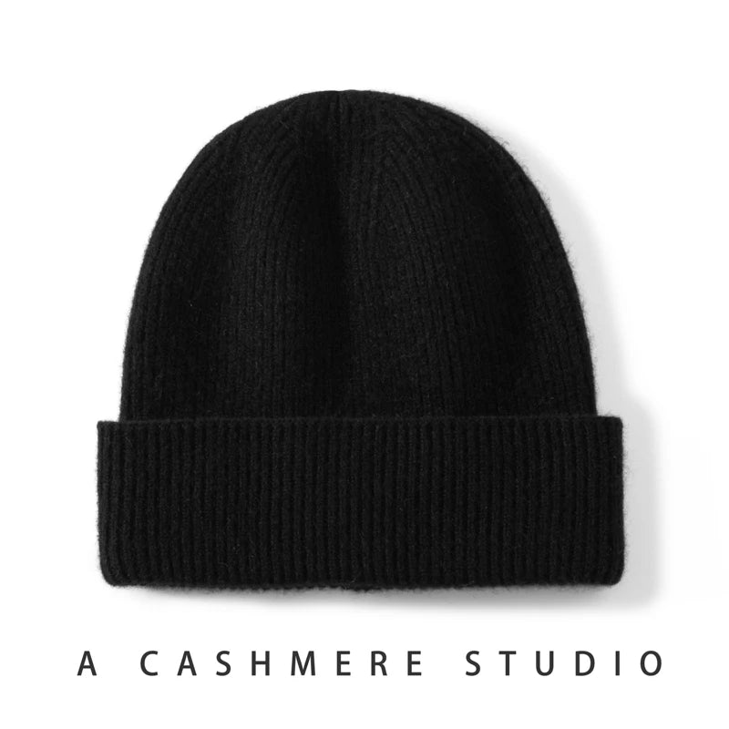 High Quality 100% Cashmere Knitted Hat for Women and Men