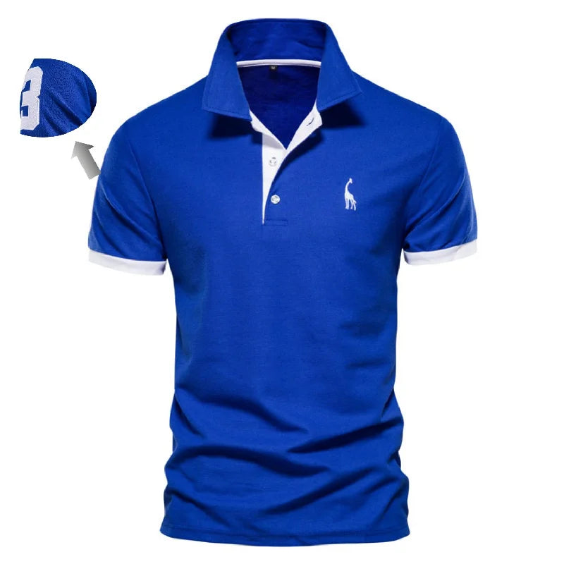 Casual Slim Fit Men's Polo Shirts AIOPESON Embroidery 35% Cotton Solid Color Summer Fashion Brand Clothing