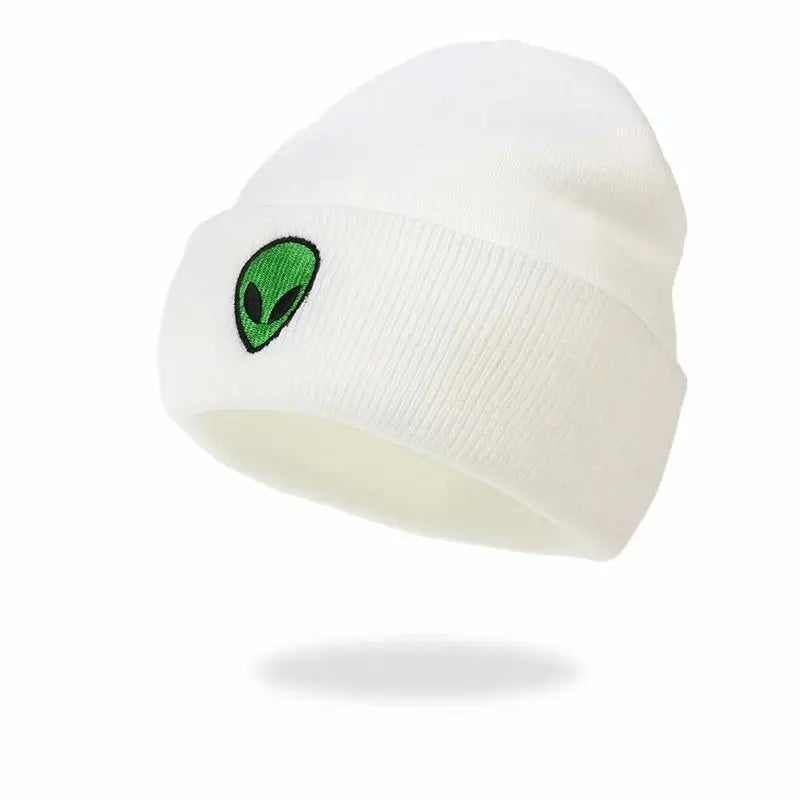 Men Women Alien Embroidered Knitted Hat