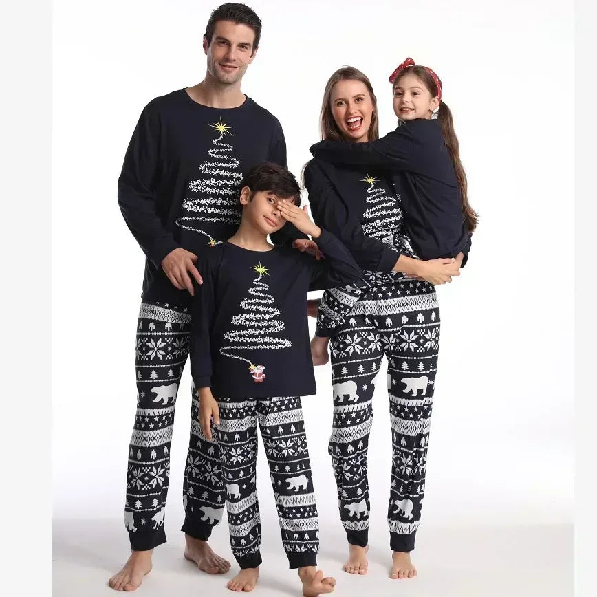 Weihnachts-Matching-Outfits für Familie/Paar, Feuerwerk-Druck, weicher, süßer 2-teiliger Anzug, Erwachsene, Kinder, Pyjama, Baby, Jungen, Mädchen, Kostüme