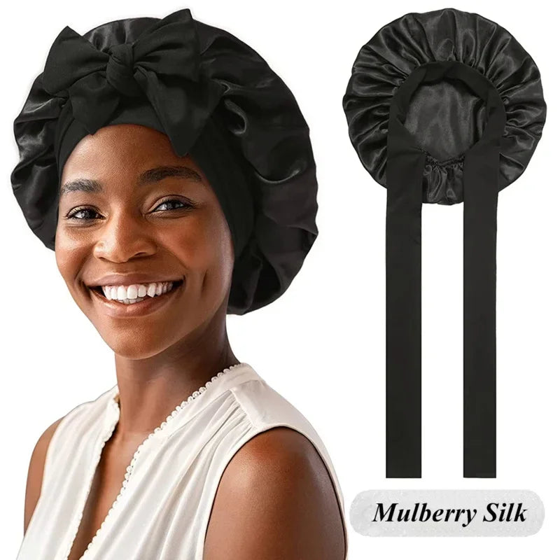 100% Mulberry Silk Sleeping Bonnet for Women