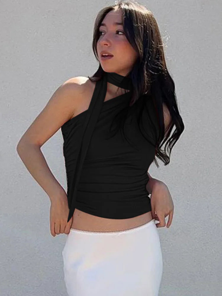 Backless Sexy Off Shoulder HalterSleeveless Crop