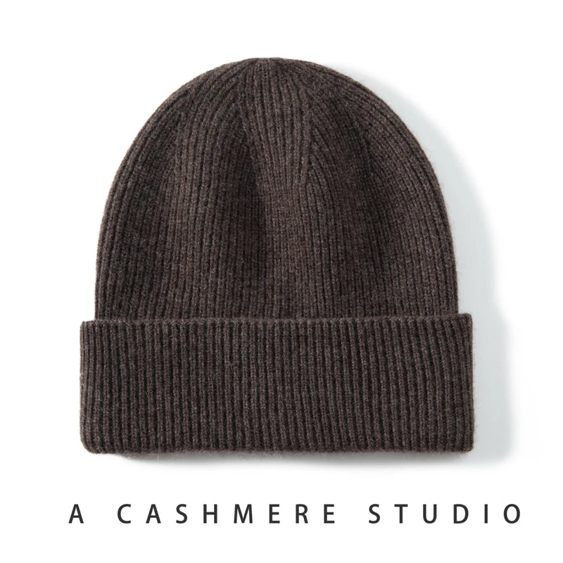 High Quality 100% Cashmere Knitted Hat for Women and Men