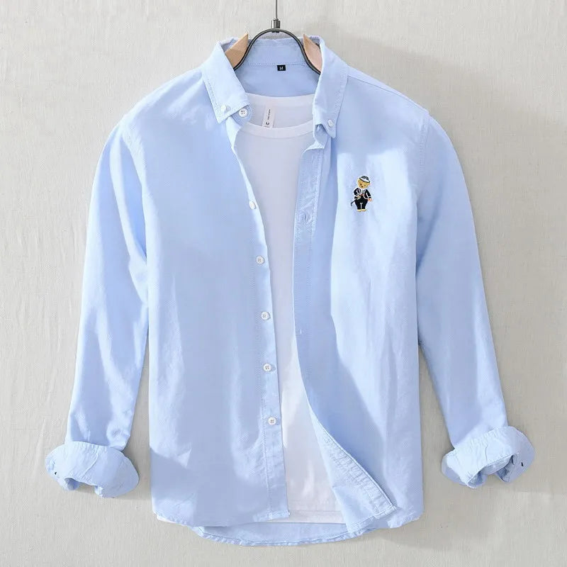 High Quality 100% Cotton Casual Long Sleeved Shirt