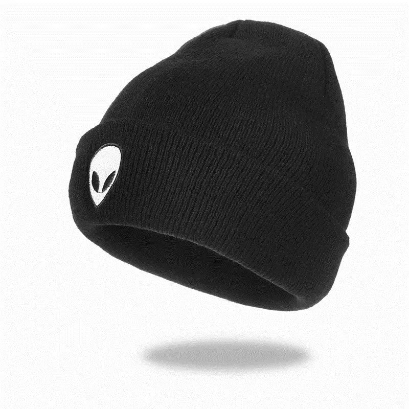 Men Women Alien Embroidered Knitted Hat