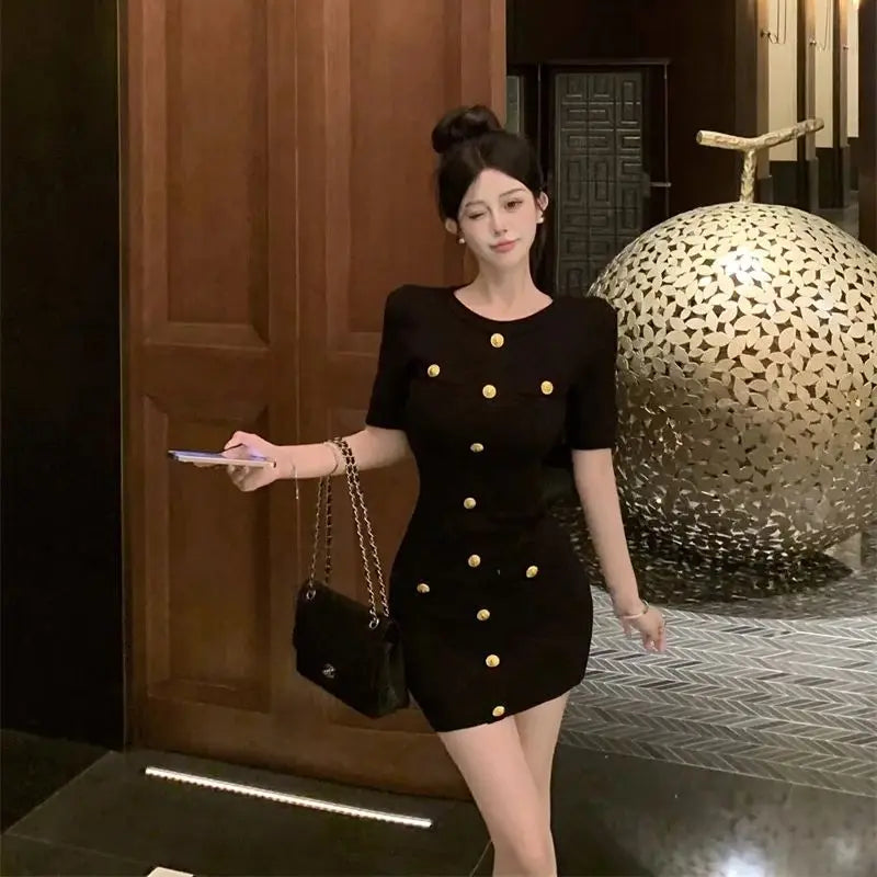 Elegant Knitted Mini  Party Dress Sexy