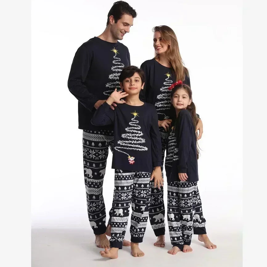 Weihnachts-Matching-Outfits für Familie/Paar, Feuerwerk-Druck, weicher, süßer 2-teiliger Anzug, Erwachsene, Kinder, Pyjama, Baby, Jungen, Mädchen, Kostüme