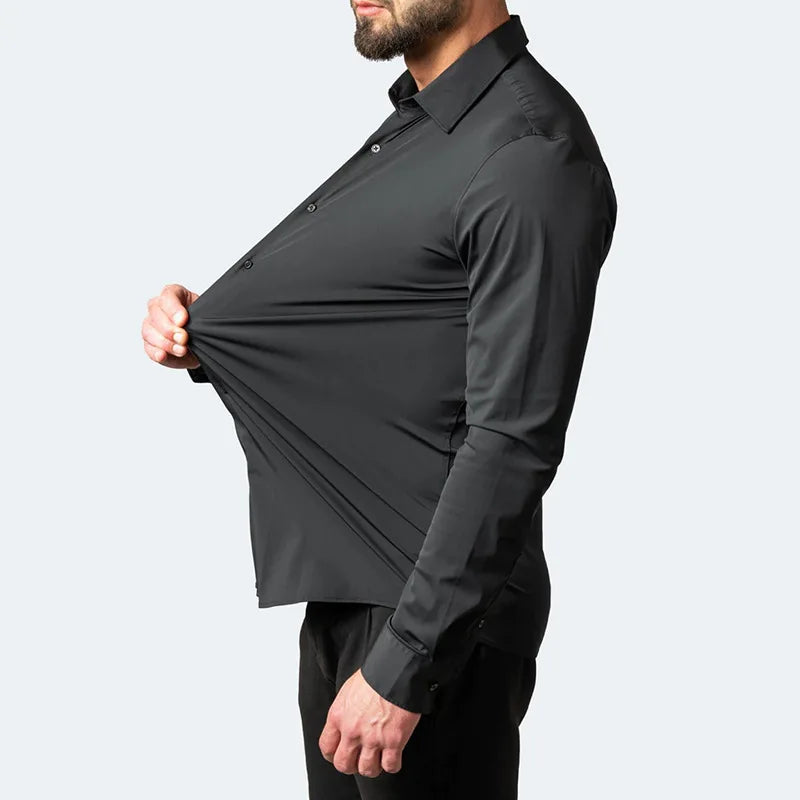 High Elasticity Seamless Spandex Shirt Men Long Sleeve