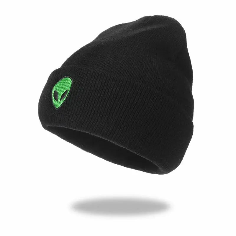 Men Women Alien Embroidered Knitted Hat