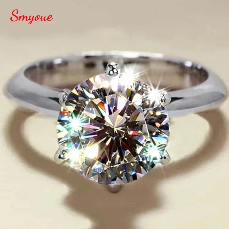 Smyoue GRA Certified Moissanite Ring with VVS1 Lab Diamond for Women Engagement Wedding Ring in Unique Solitaire Design