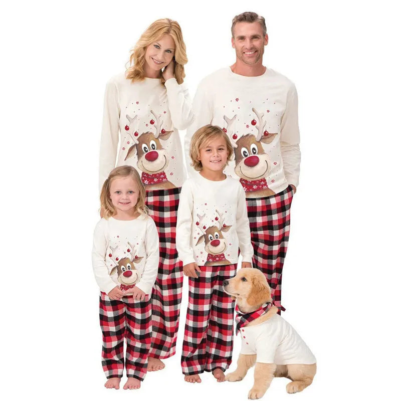 Passende Weihnachtspyjamas für die ganze Familie 2024 Mutter-Kind-Baby-Pyjama-Set Look Nachtwäsche Mutter und Tochter Vater Sohn Outfit