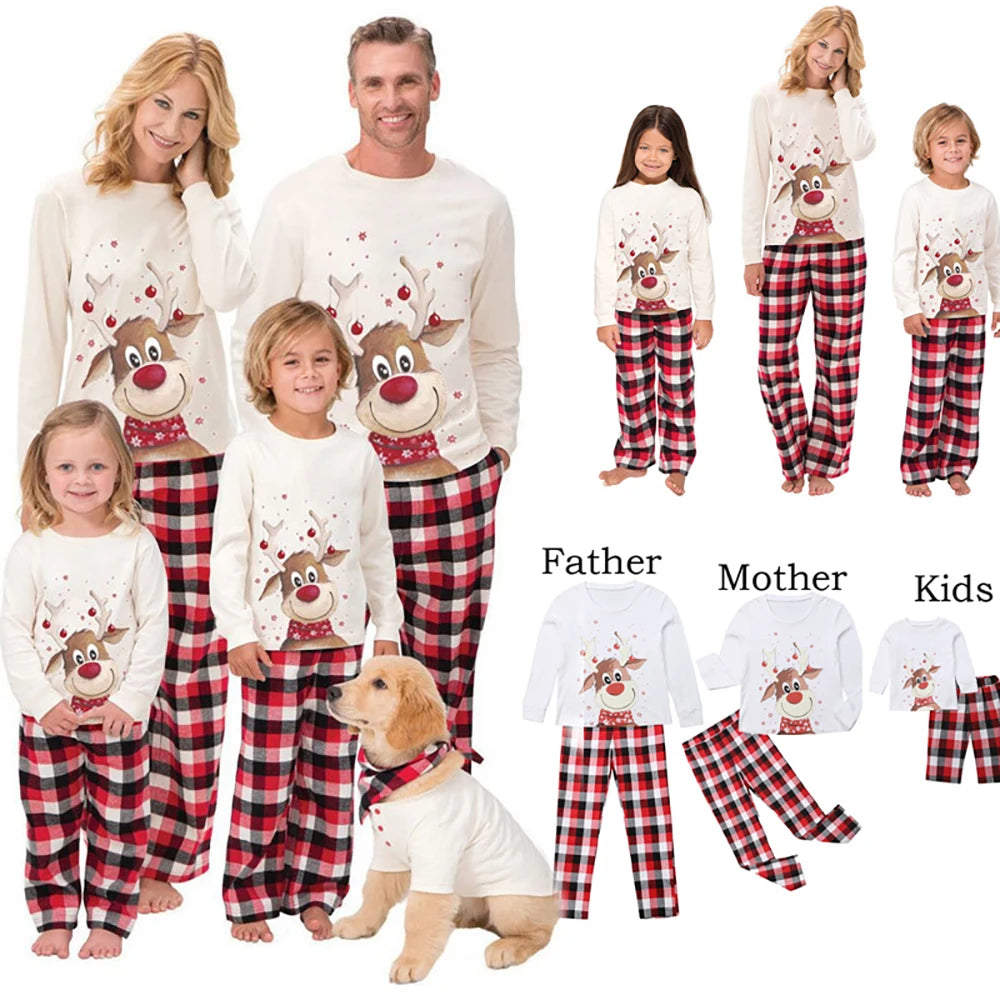 Passende Weihnachtspyjamas für die ganze Familie 2024 Mutter-Kind-Baby-Pyjama-Set Look Nachtwäsche Mutter und Tochter Vater Sohn Outfit