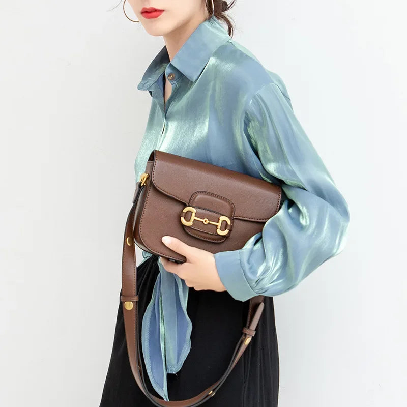 2021 New Vintage Horsehide Bag Underarm Bag Soft Niche Crossbody Single Handle For Men Women