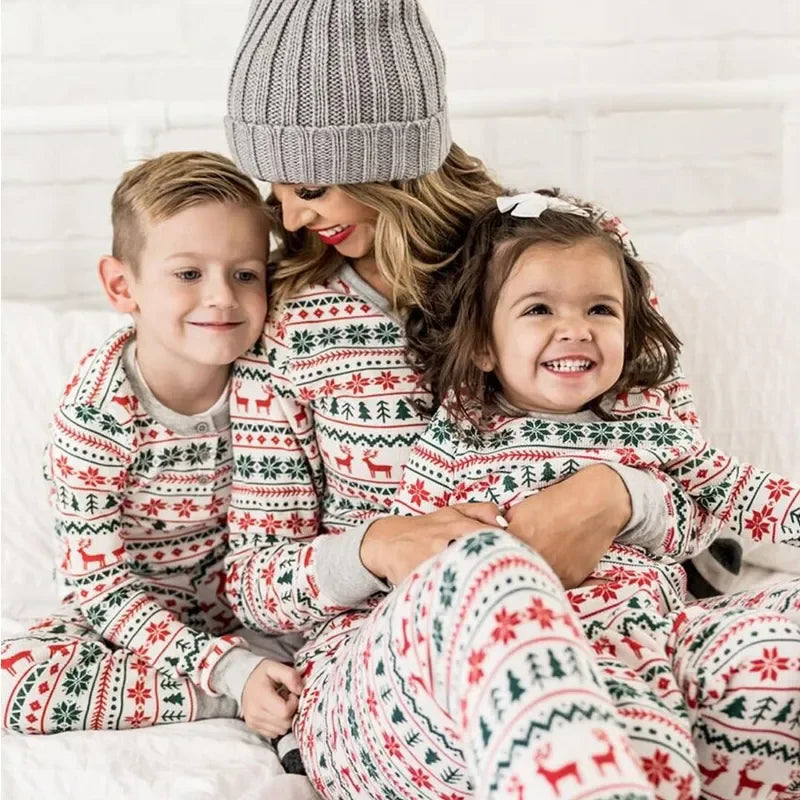 Weihnachts-Familien-Schlafanzug, passender Pyjama, Neujahr, Weihnachten, Vater, Mutter, Kinder, Baby-Kleidung, Set, Papa, Mama und Tochter, Sohn, Pyjama-Outfit