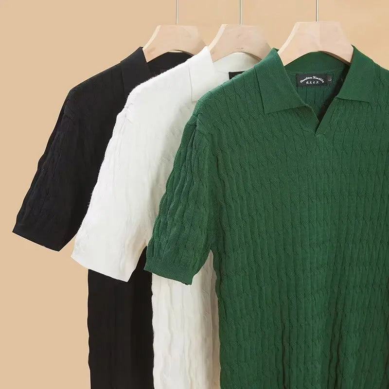 New Knit Polo Shirt Men