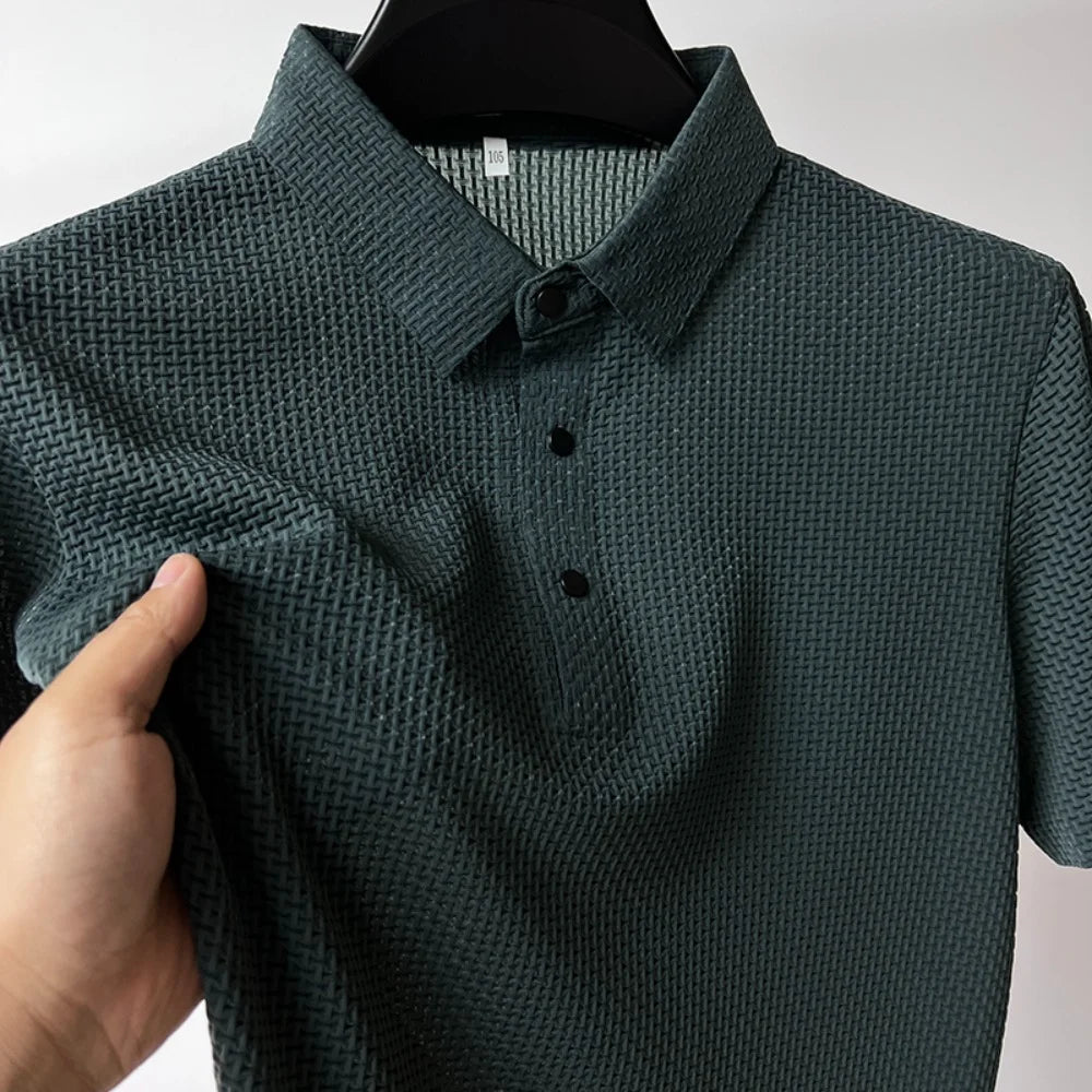 Sommer Herren Poloshirt Hochwertiges M-4XL Kurzarm Business Casual Schweißabsorbierendes Kühles Atmungsaktives Oberteil