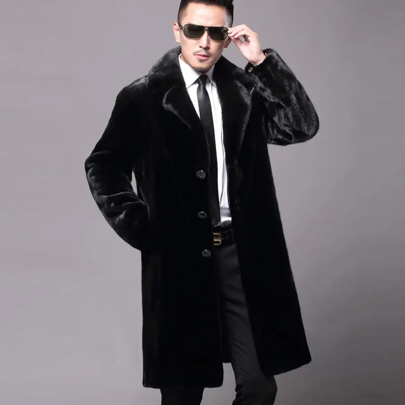 Men's long fur coat