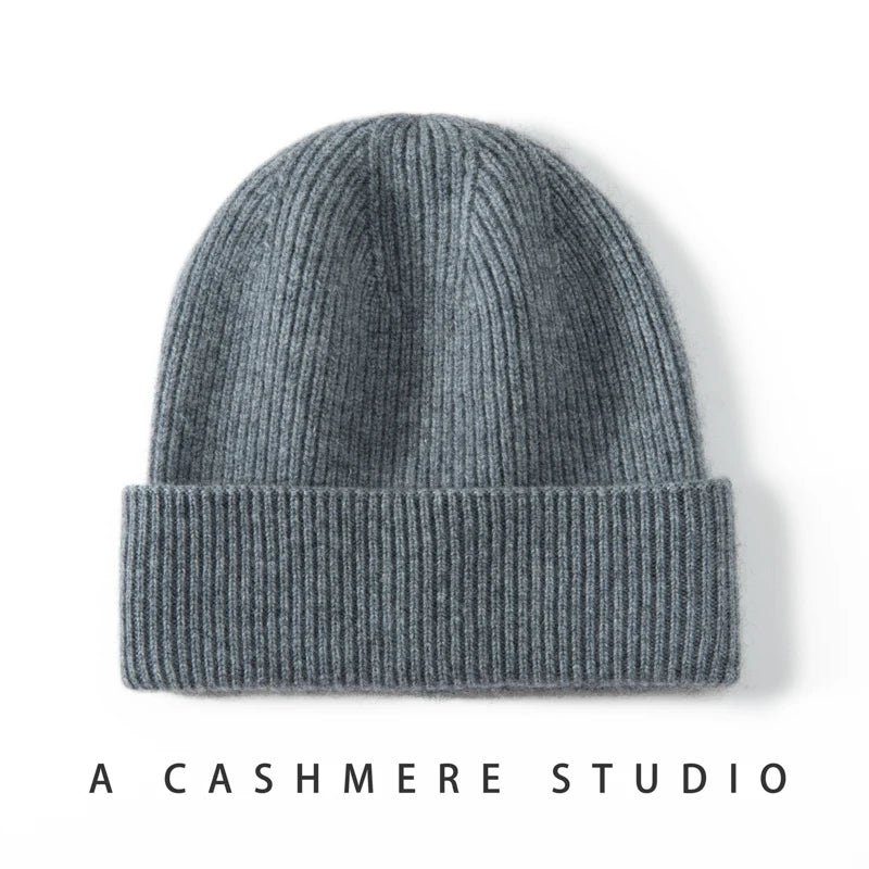 High Quality 100% Cashmere Knitted Hat for Women and Men