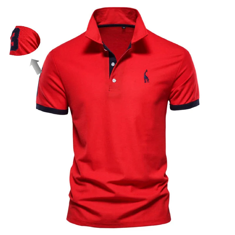 Casual Slim Fit Men's Polo Shirts AIOPESON Embroidery 35% Cotton Solid Color Summer Fashion Brand Clothing