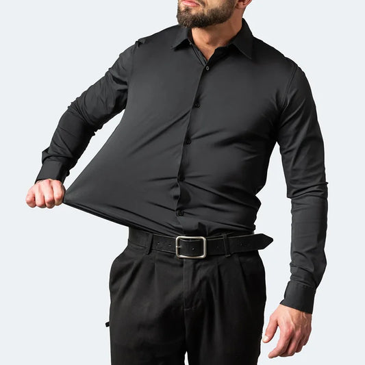 High Elasticity Seamless Spandex Shirt Men Long Sleeve