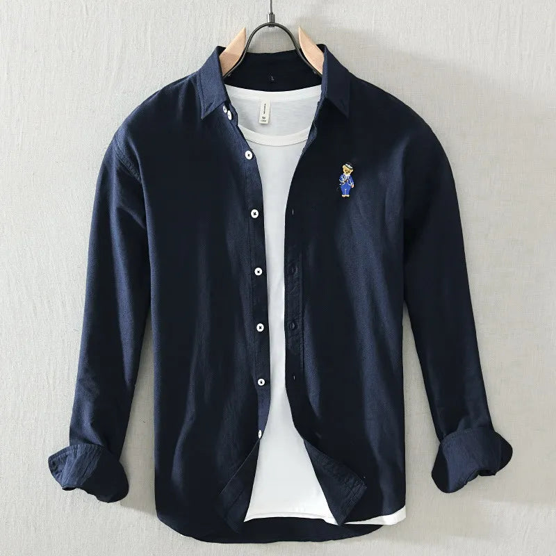 High Quality 100% Cotton Casual Long Sleeved Shirt