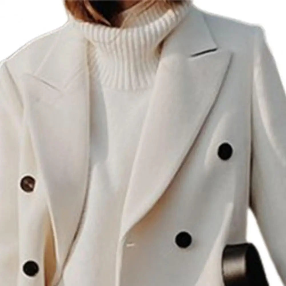 Lapel Double Breasted Woolen Suit Jacket