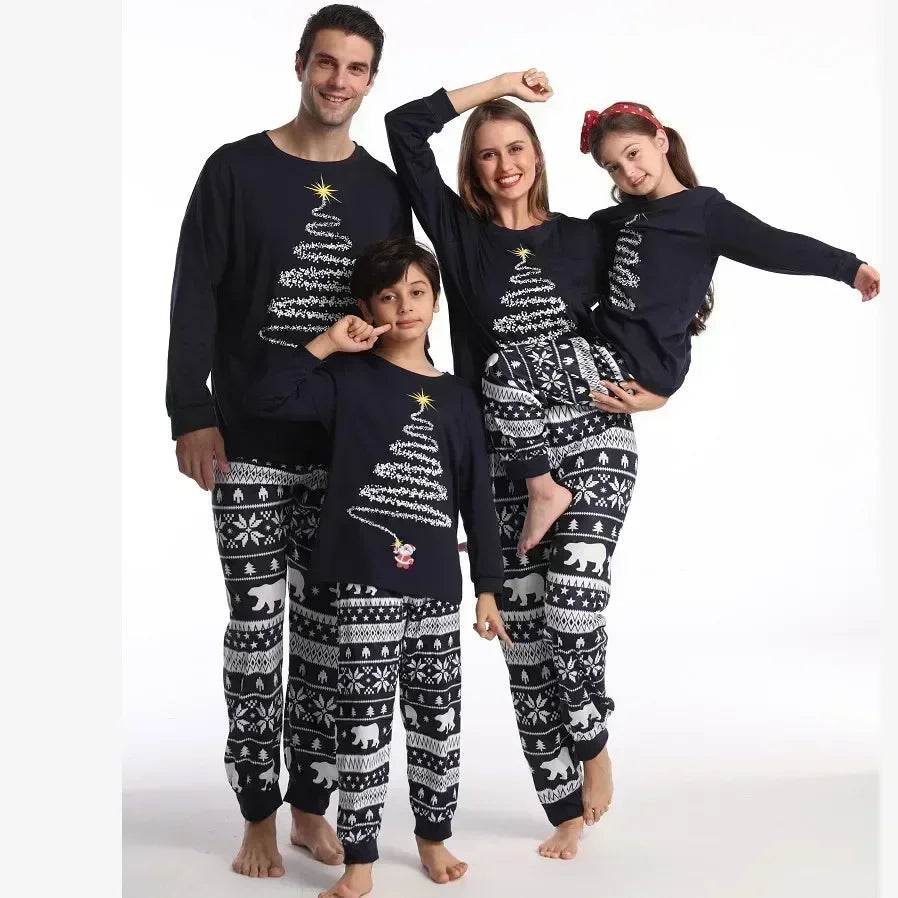 Weihnachts-Matching-Outfits für Familie/Paar, Feuerwerk-Druck, weicher, süßer 2-teiliger Anzug, Erwachsene, Kinder, Pyjama, Baby, Jungen, Mädchen, Kostüme