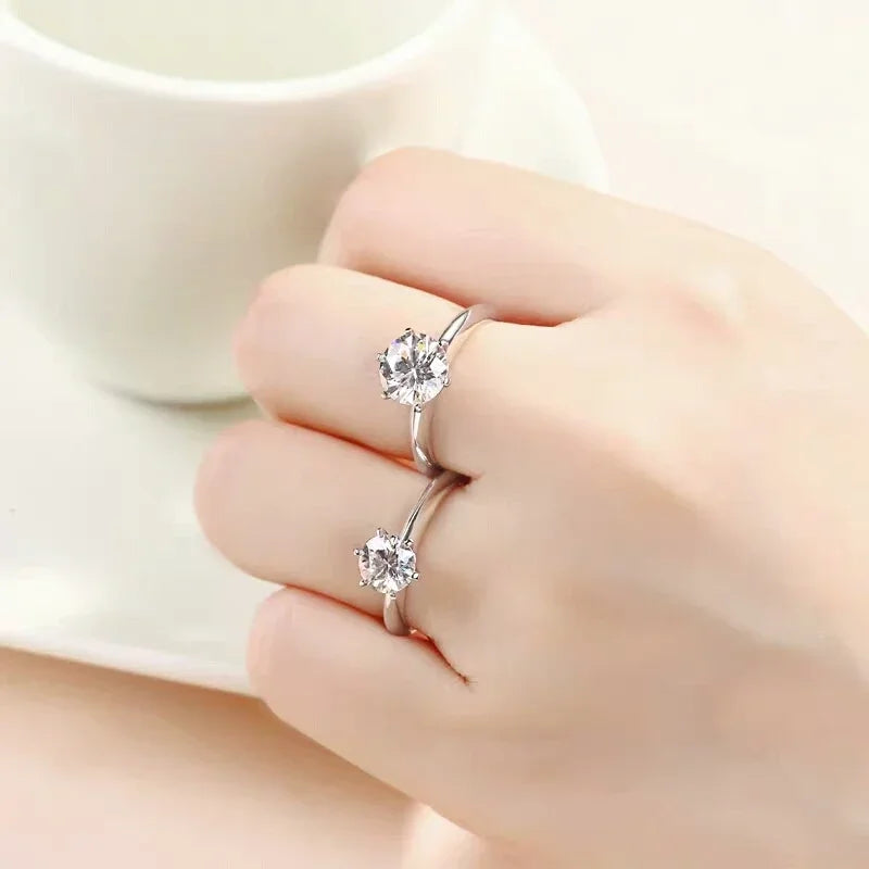 Smyoue GRA Certified Moissanite Ring with VVS1 Lab Diamond for Women Engagement Wedding Ring in Unique Solitaire Design